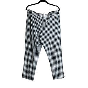 Jude Connally Pants Womens Large Gingham Check Stretch Casual Made in USA